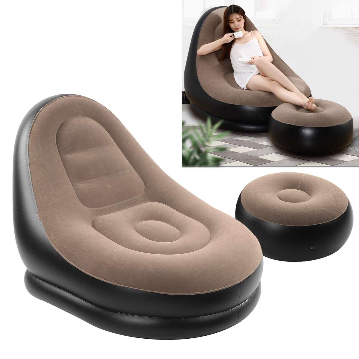 Inflatable Air Cushion Seat With Leg Rest