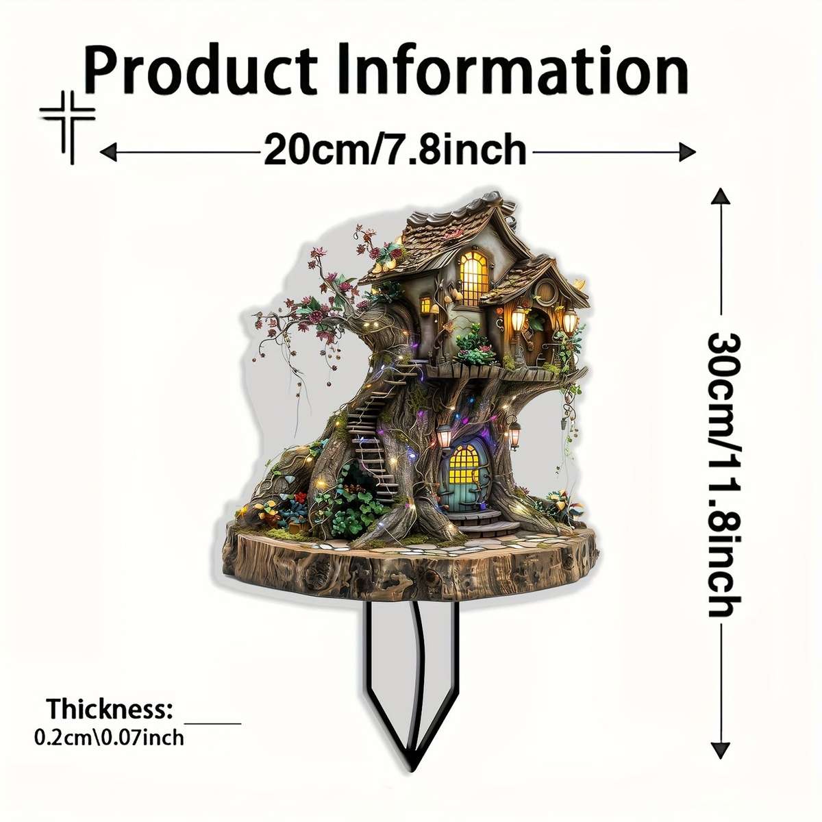 Bohemian Acrylic Magic Tree House Garden Stake -