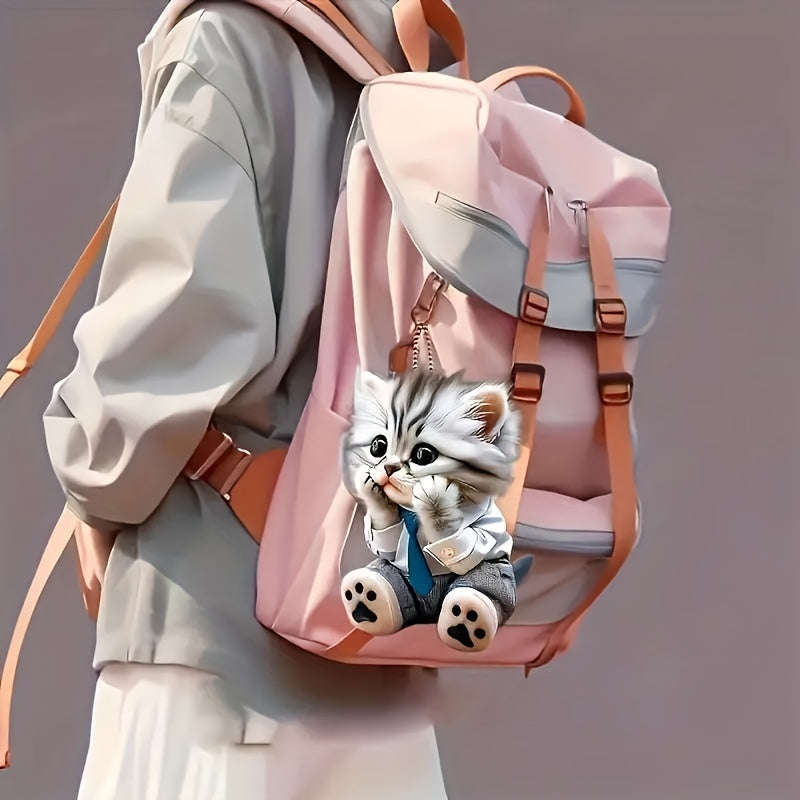 Charming Acrylic Cat Car Charm And Keychain