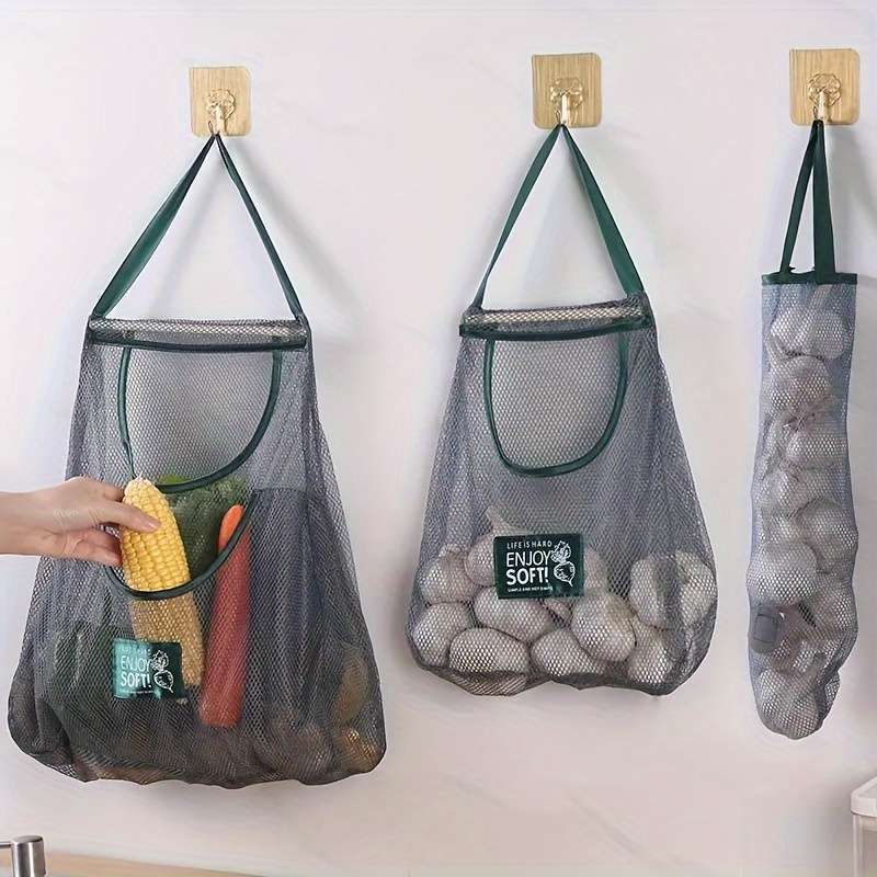 1pc Minimalist Polyester Mesh Kitchen Storage Bag