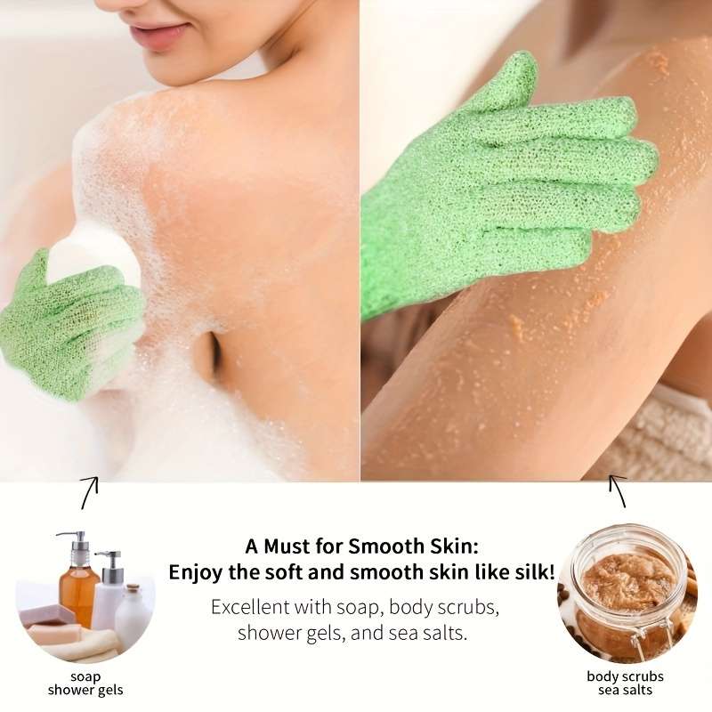 5pcs Exfoliating Gloves For Men & Women - Spa-Quality