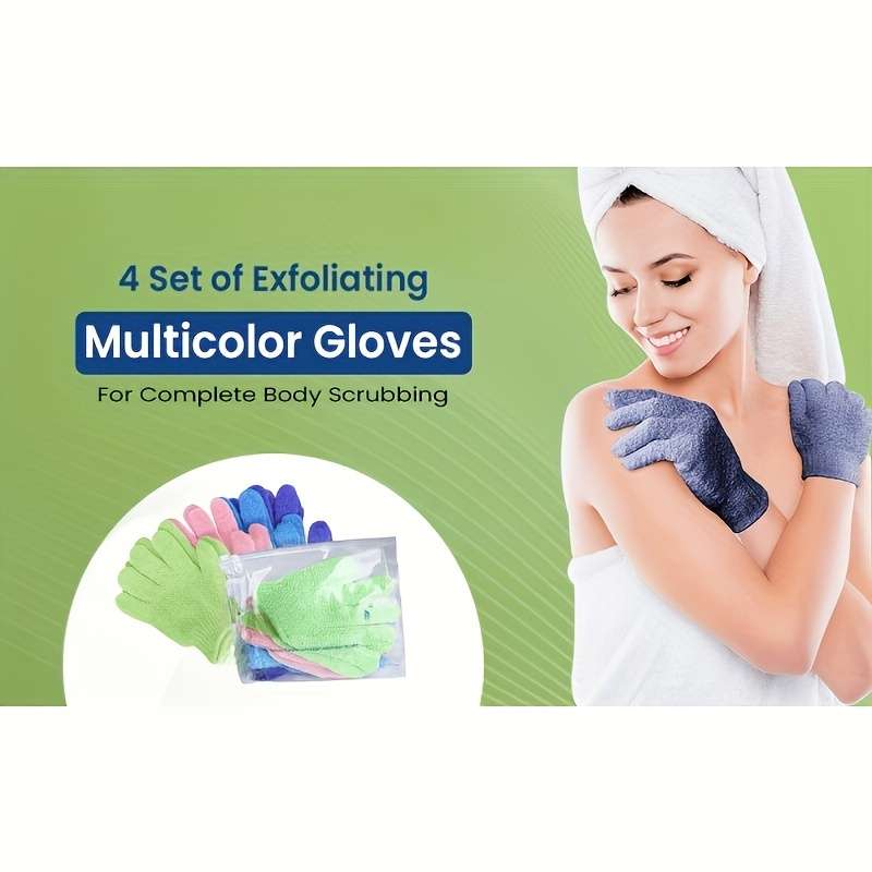 5pcs Exfoliating Gloves For Men & Women - Spa-Quality