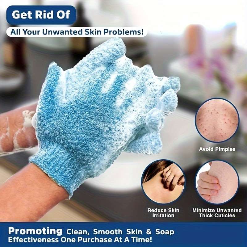 5pcs Exfoliating Gloves For Men & Women - Spa-Quality