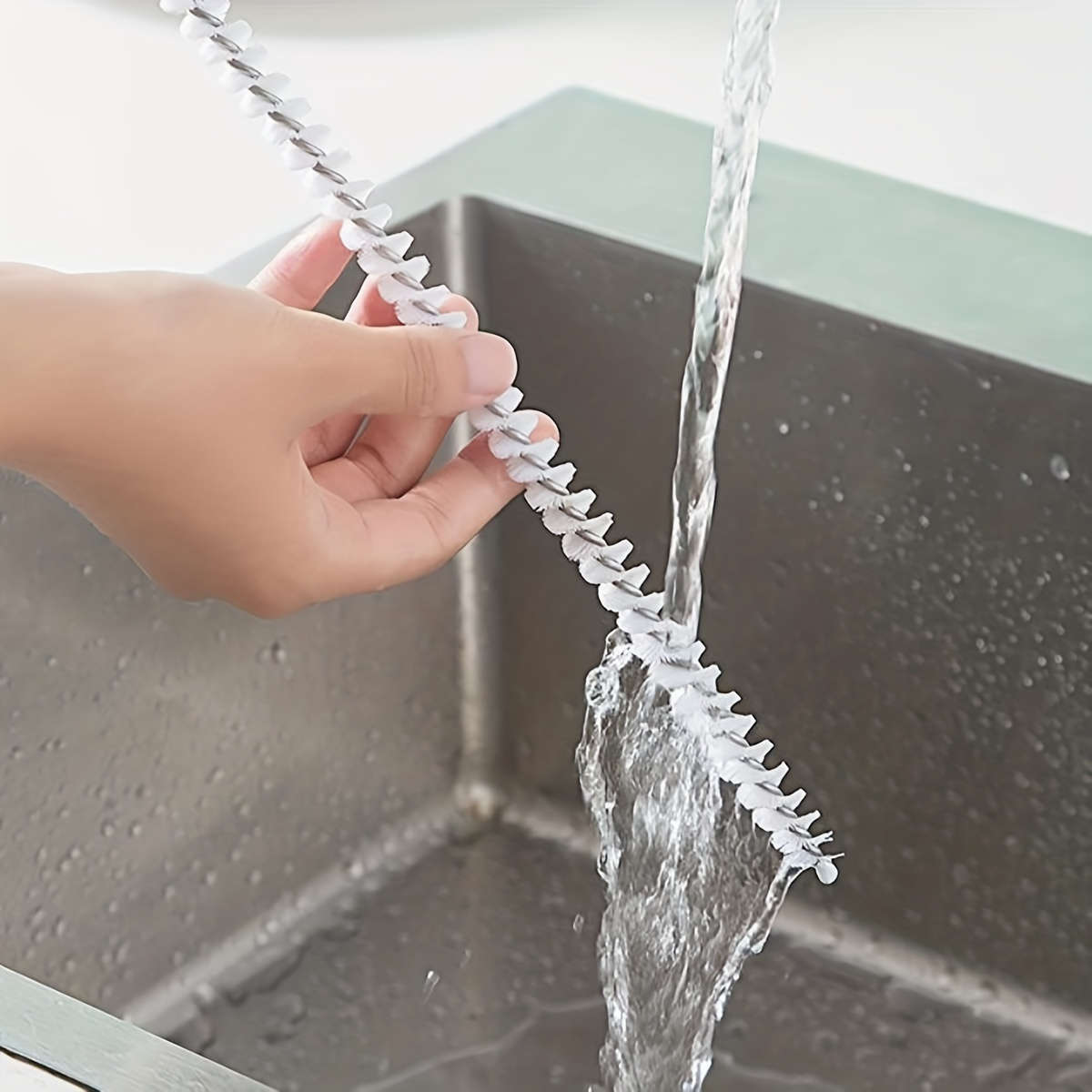 Drain Clog Remover Tool, Flexible Sink Snake Brush