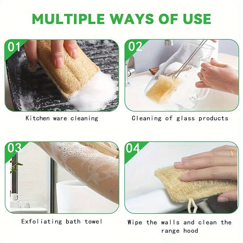 5pcs Natural Loofah Exfoliating Sponges