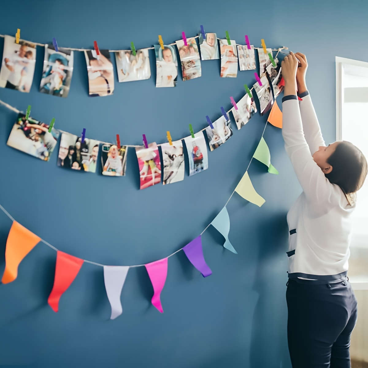 30-Pack Colorful Wooden Mini Clips