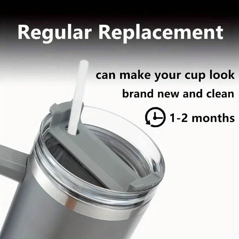 3 Reusable Transparent Straws With Cleaning Brushes