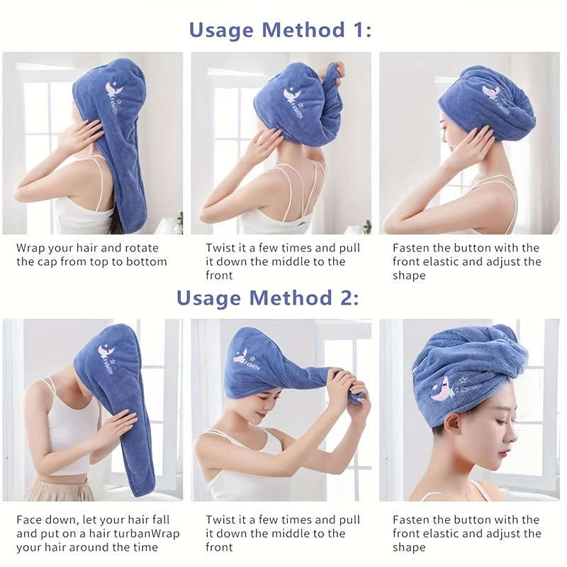 Ultra-Soft Microfiber Hair Towel Wrap - Quick Dry, Super Absorbent