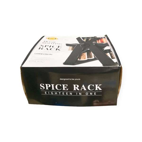 18 Piece Glass Jar Rotating Spice Rack