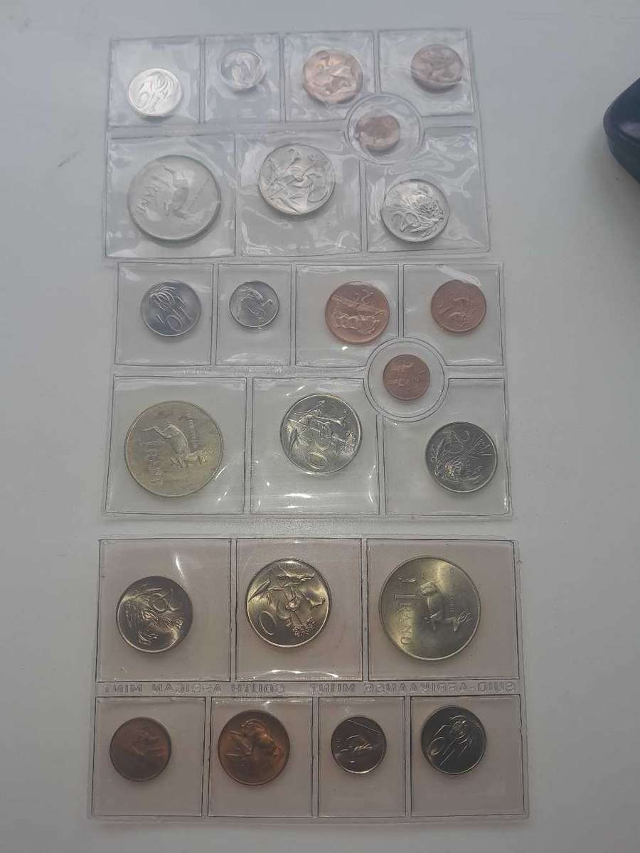 UNC SA Coins with 1Rand Sliver coins X3 ONE BID FOR ALL