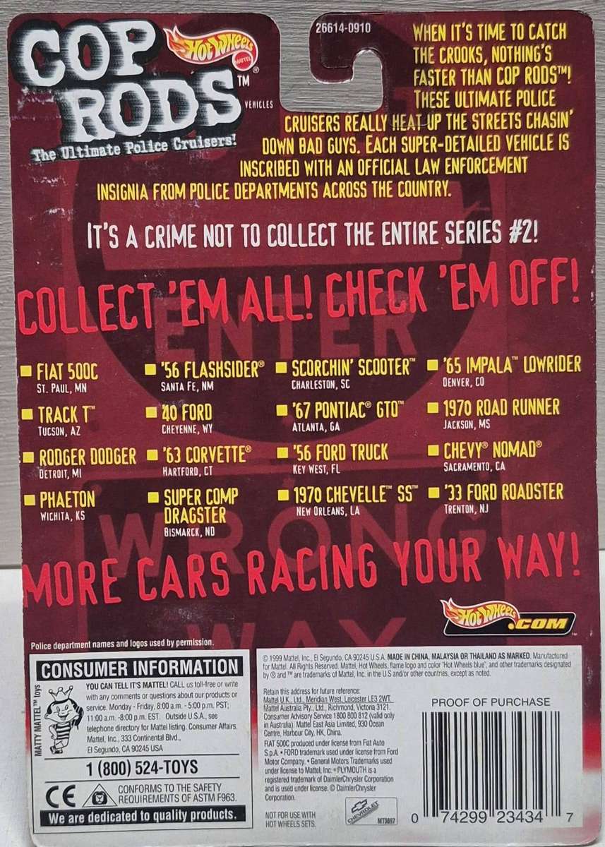 Hot Wheels Cop Rods 67 Pontiac GTO Real Riders