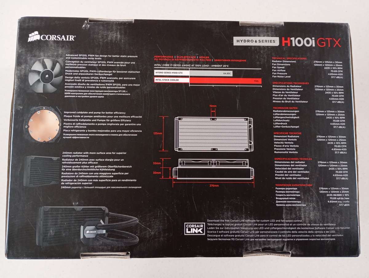 Corsair H100i GTX Liquid CPU Cooler