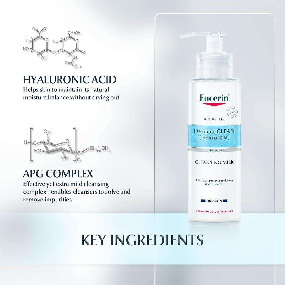 Eucerin DermatoClean Face Cleansing Milk, for Sensitive Skin, 200ml