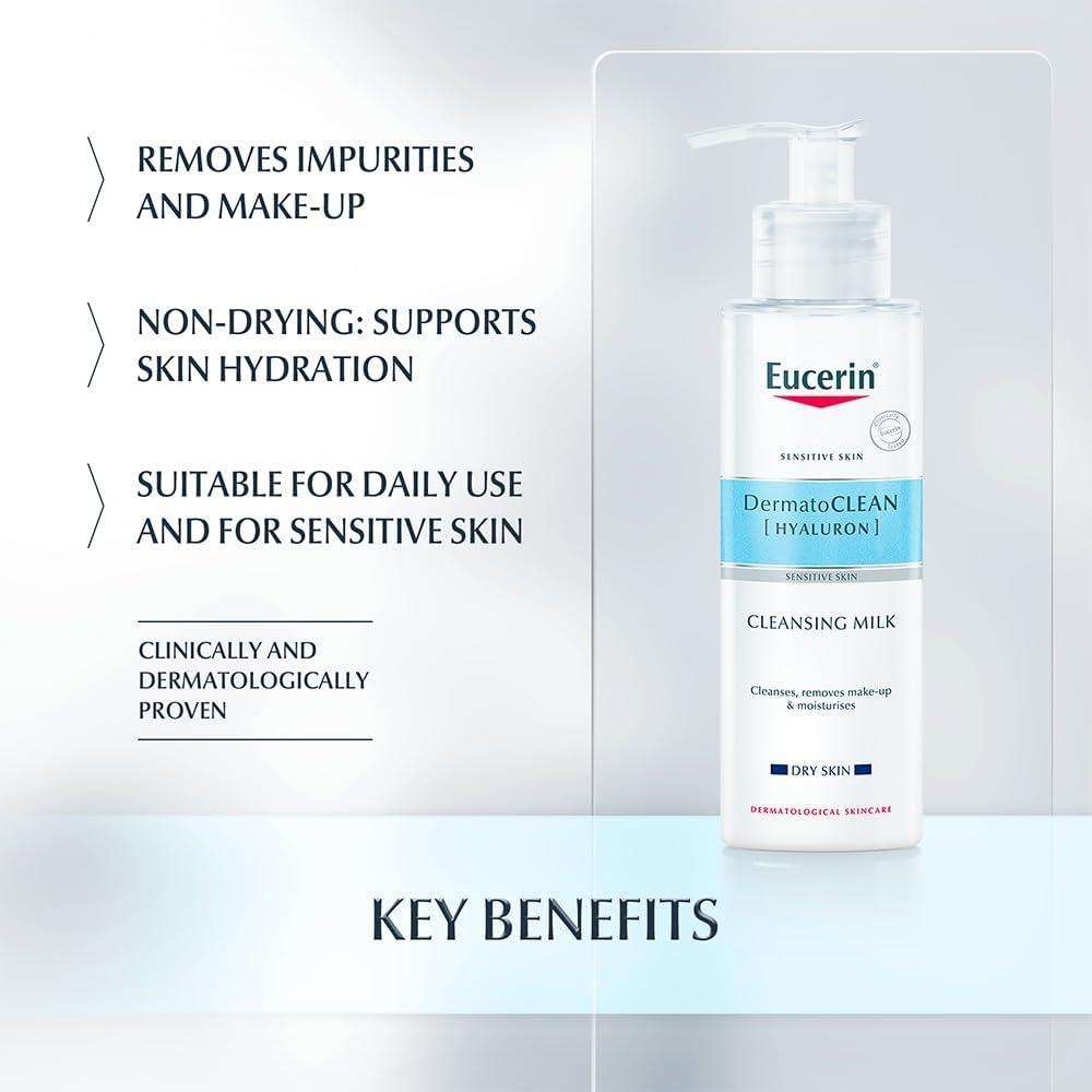 Eucerin DermatoClean Face Cleansing Milk, for Sensitive Skin, 200ml