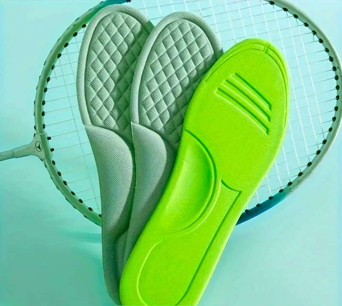 Ergonomic Memory Foam Green Shoe Insoles - 3 Pairs