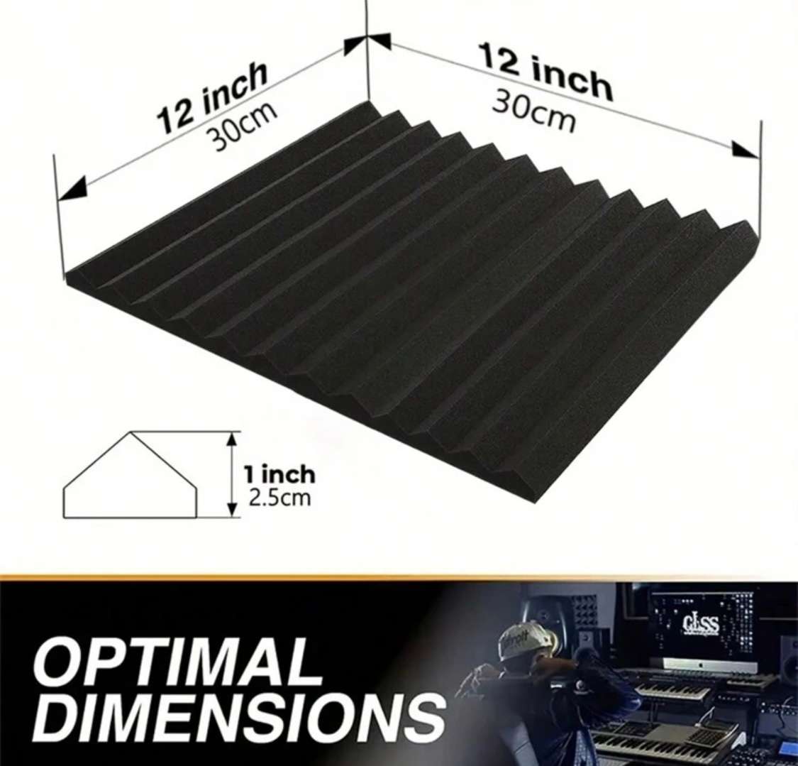 30x30cm Acoustic Panels Soundproofing - 20 Pack