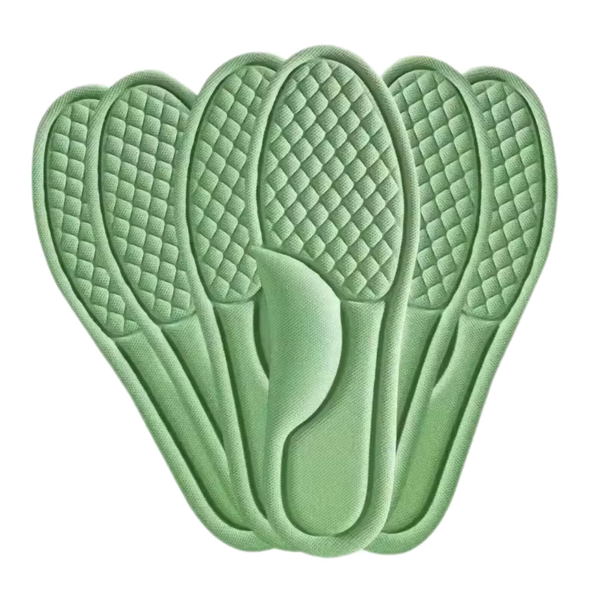 Ergonomic Memory Foam Green Shoe Insoles - 3 Pairs