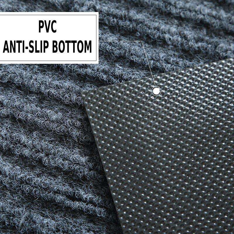 Anti-Slip Dirt-Trapping Rubber Doormat 80x50cm Black or Grey