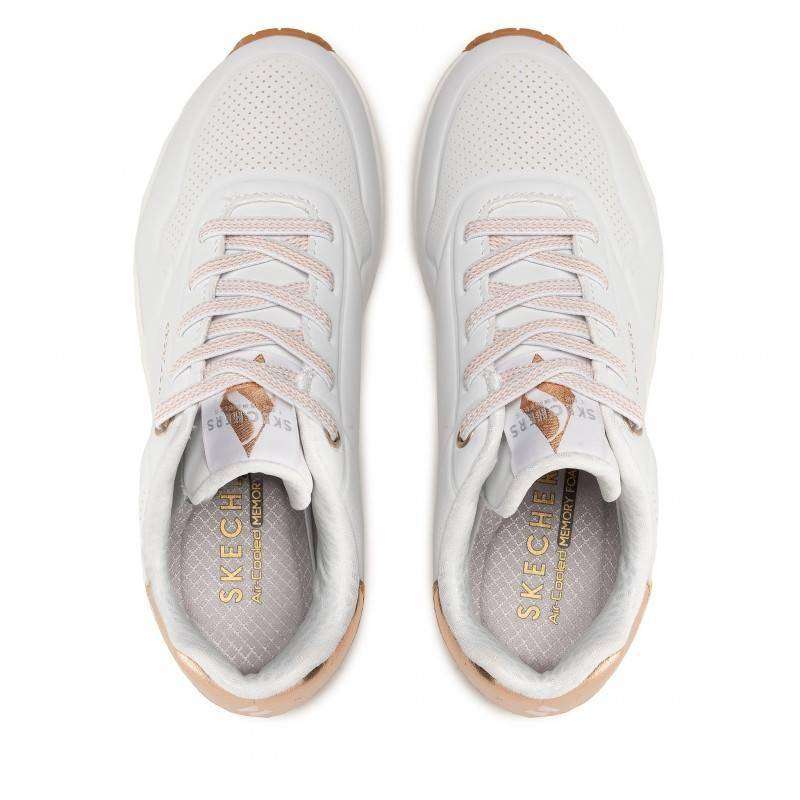 Skechers Women's STREET UNO Shimmer Away White 155196