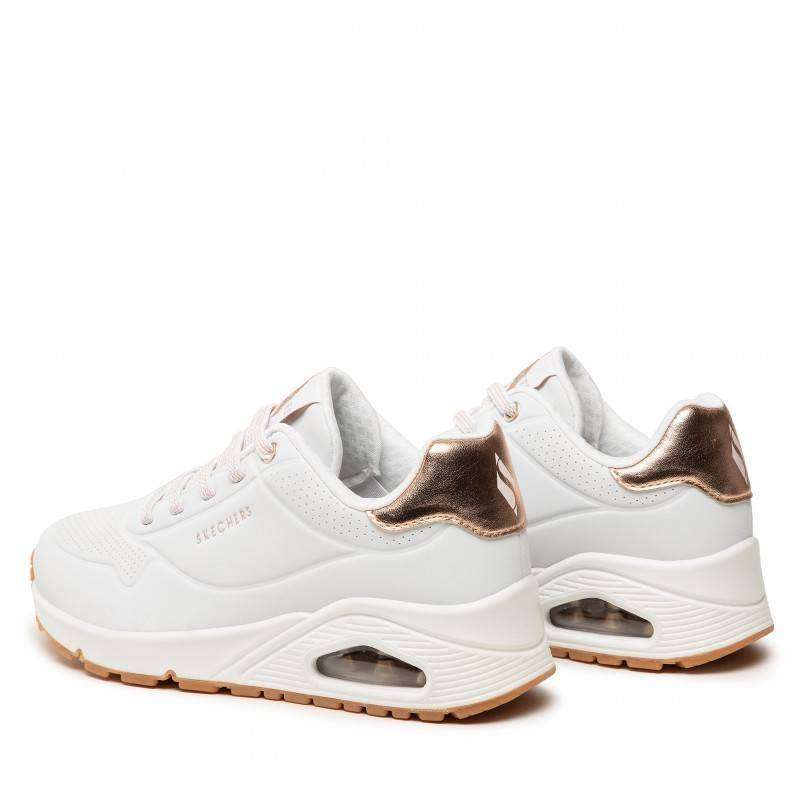 Skechers Women's STREET UNO Shimmer Away White 155196