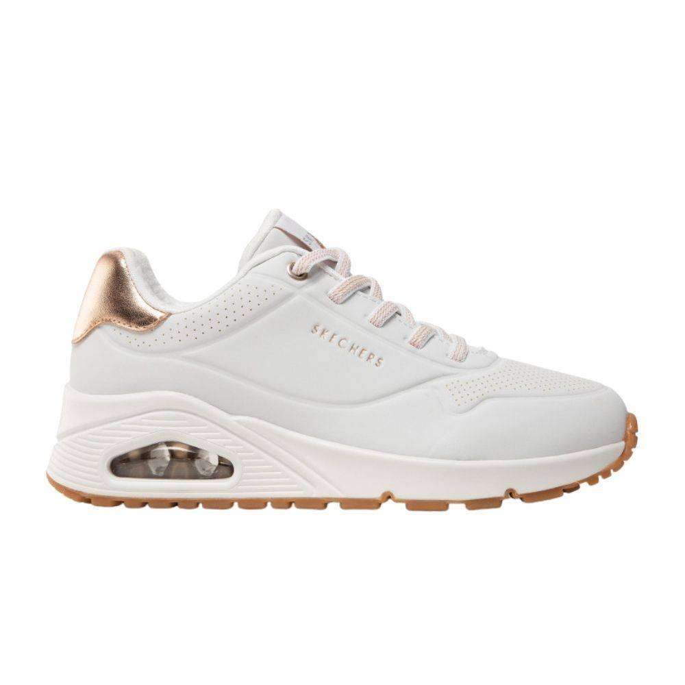 Skechers Women's STREET UNO Shimmer Away White 155196