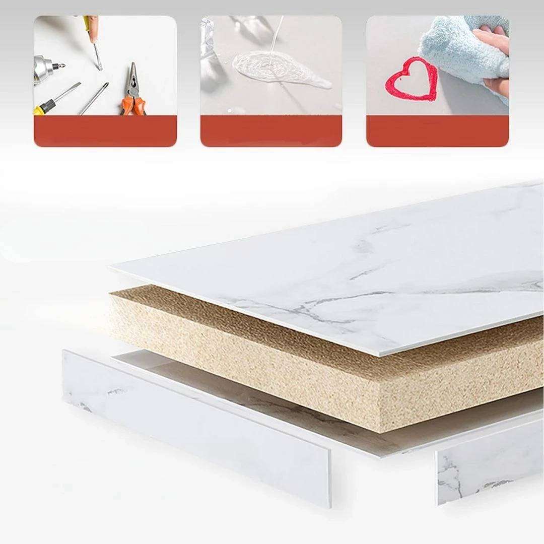 Dual-Layer Round Home Table Marble Design