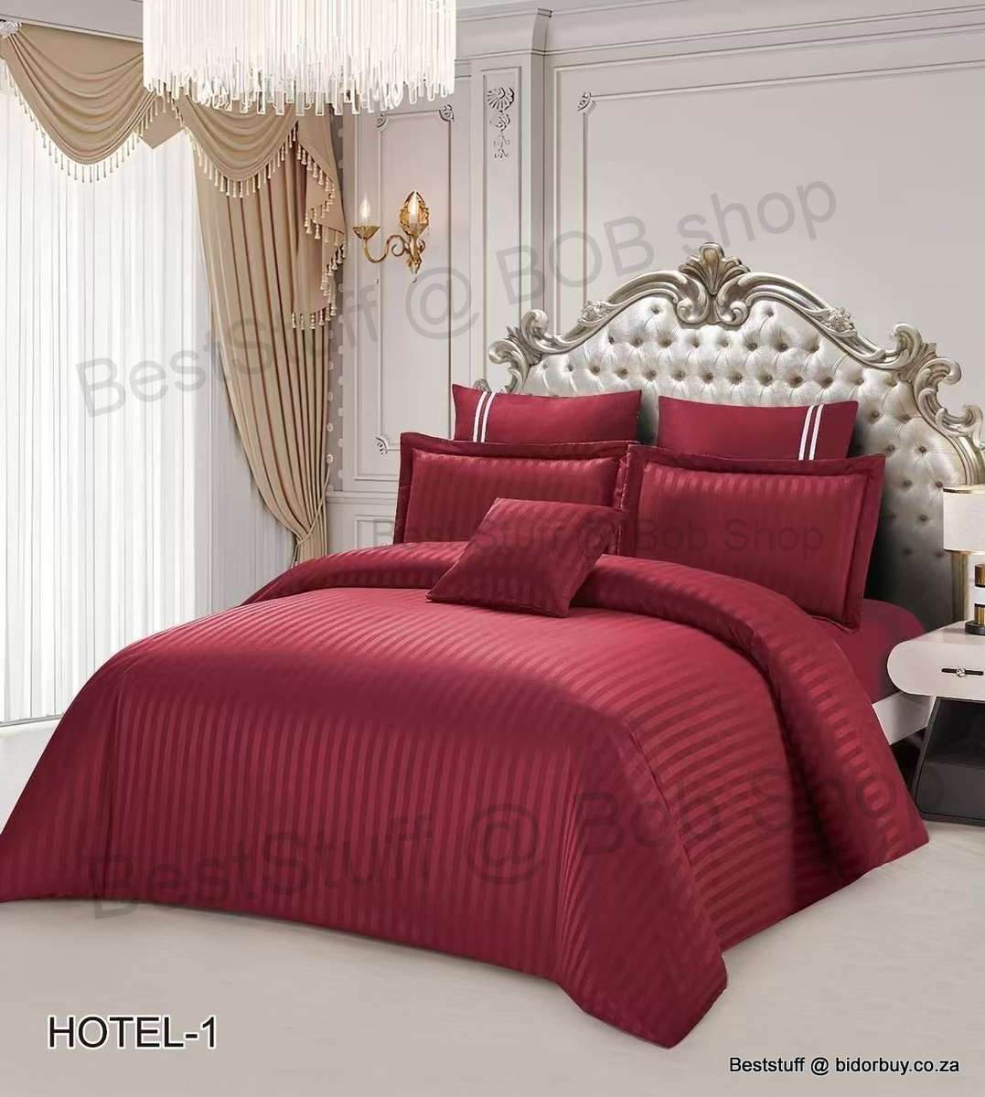 6 Piece King Size Hotel Collection Comforter Set - RedColor