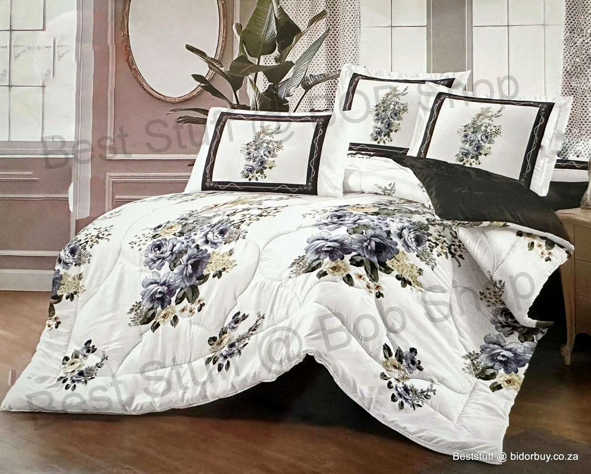 6pcs King Size Duvet Cover Set Floral Print