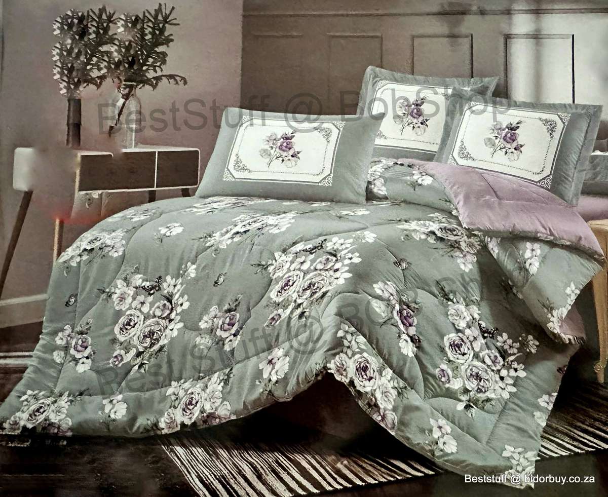 6pcs King Size Duvet Cover Set Floral Print