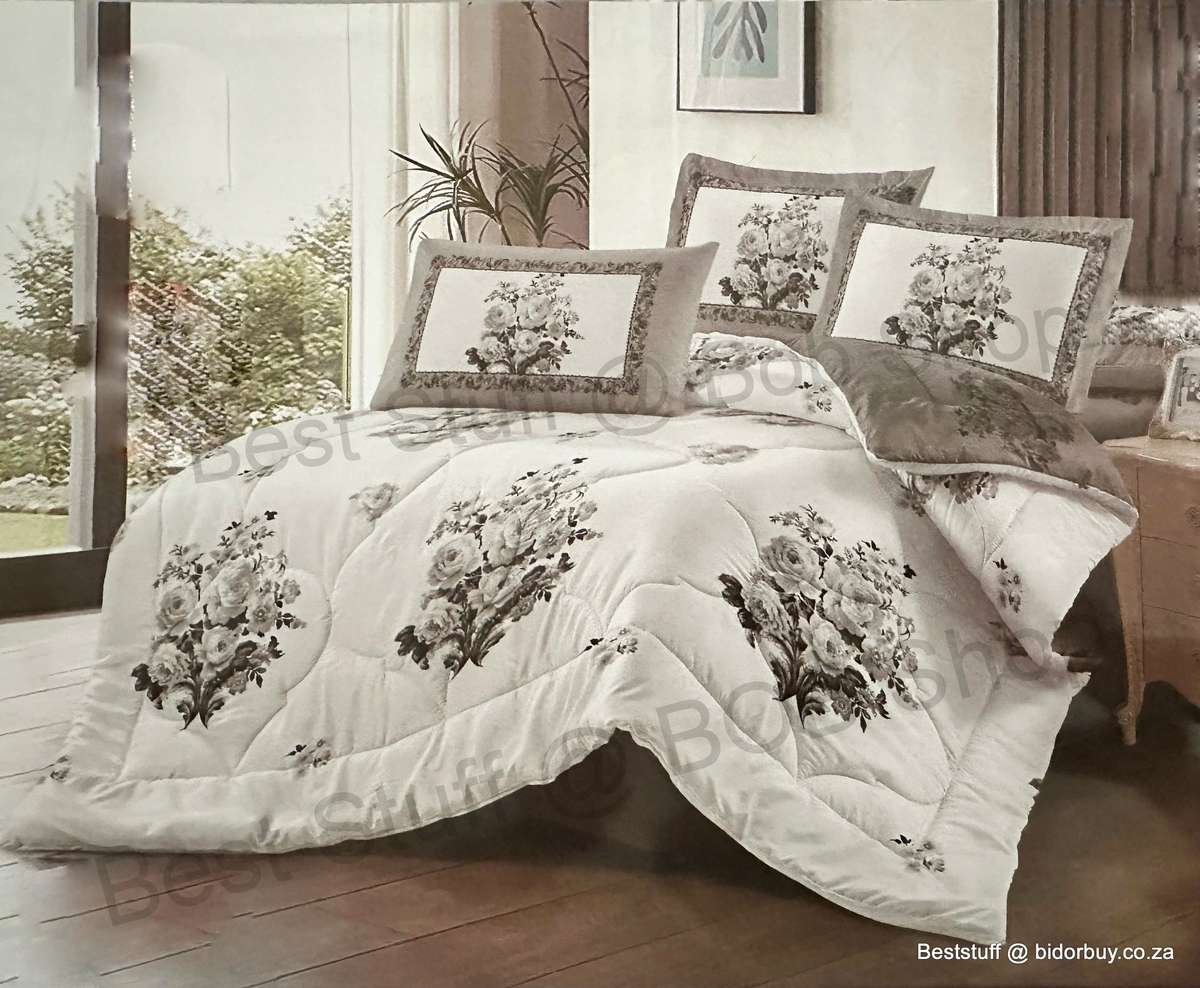 6pcs King Size Duvet Cover Set Floral Print
