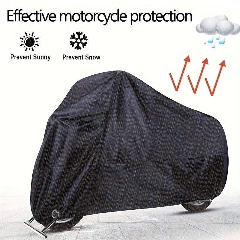 1 Set Of Black Thickened Plus Size Motorcycle Cover Motorcycle Sun Protection Rainproof Dust Cover B