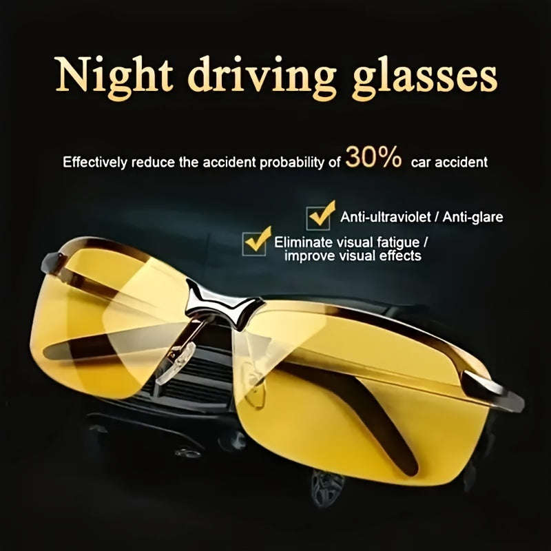 2 Pack Polarized Driving Fashion Glasses, Fashion Photography Props, Men's Decorative Glasses, Daily