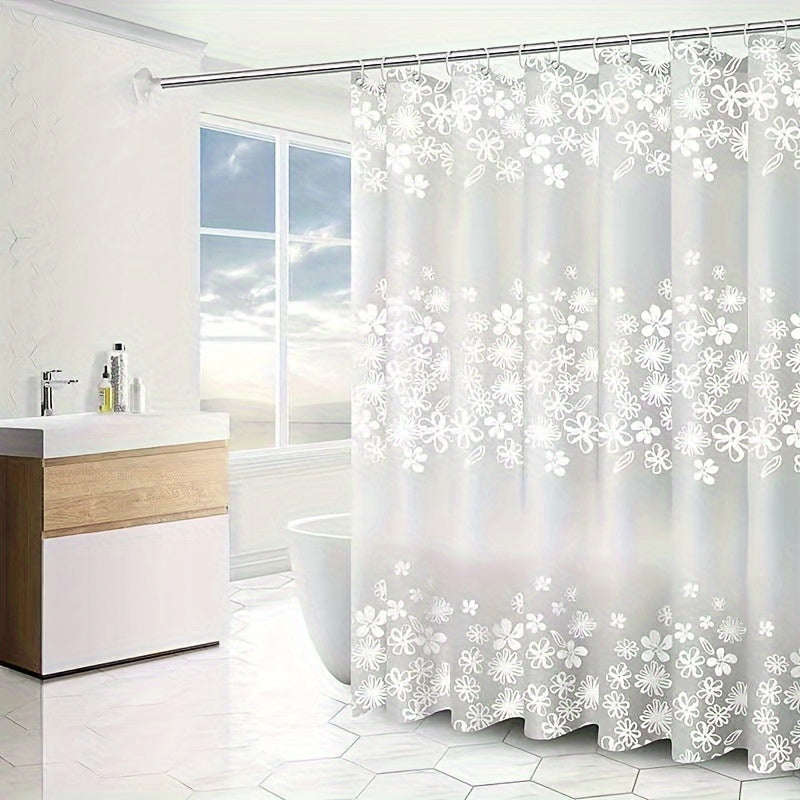 Translucent Shower Curtain With Hooks