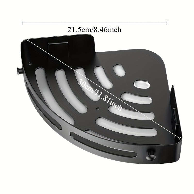 2-Pack Corner Shower Shelf, Adhesive No-Drill Bathroom Organizer, Rust-Proof Wall-Mounted Storage Ra