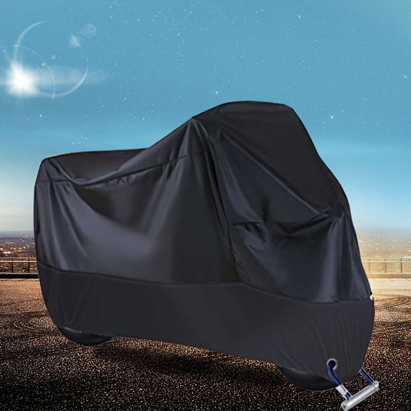 1 Set Of Black Thickened Plus Size Motorcycle Cover Motorcycle Sun Protection Rainproof Dust Cover B