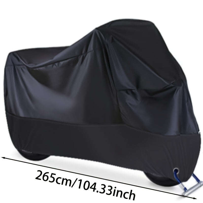1 Set Of Black Thickened Plus Size Motorcycle Cover Motorcycle Sun Protection Rainproof Dust Cover B