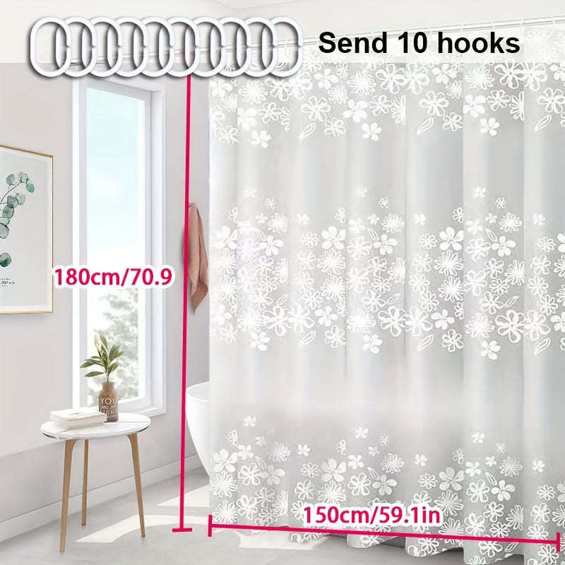 Translucent Shower Curtain With Hooks