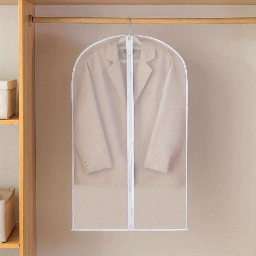 5 Pieces Clear Garment Bags With Zipper - Washable Hanging Bags For Dresses, Suits, Jackets And Down