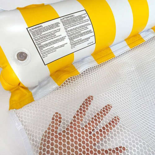 Convenient Fabric Water Entertainment Net Chair Foldable Inflatable Floating Strip Backrest Swimming