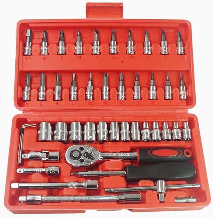 Multifunctional Portable 46-Piece Socket Wrench Set