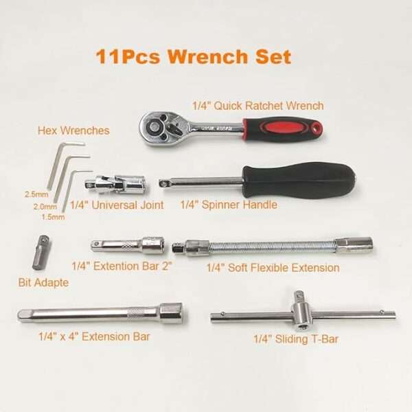 Multifunctional Portable 46-Piece Socket Wrench Set