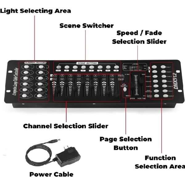 Multi-Function Controller 192 Channels Dmx Lighting Effects Console For Dj, Disco