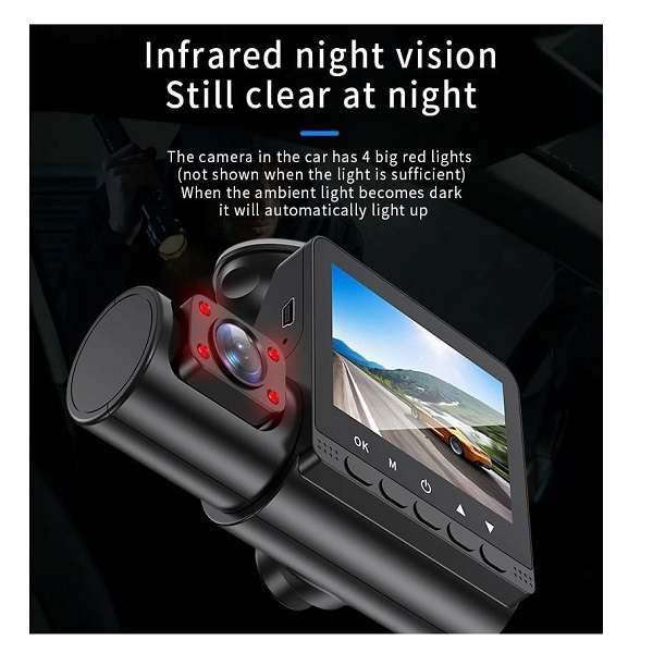 Dual-Lens 1080P Driving Recorder With Night Vision