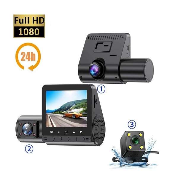 Dual-Lens 1080P Driving Recorder With Night Vision