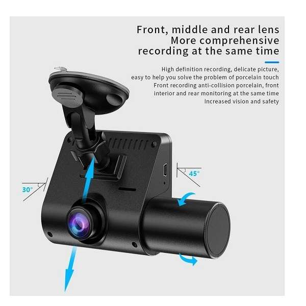 Dual-Lens 1080P Driving Recorder With Night Vision