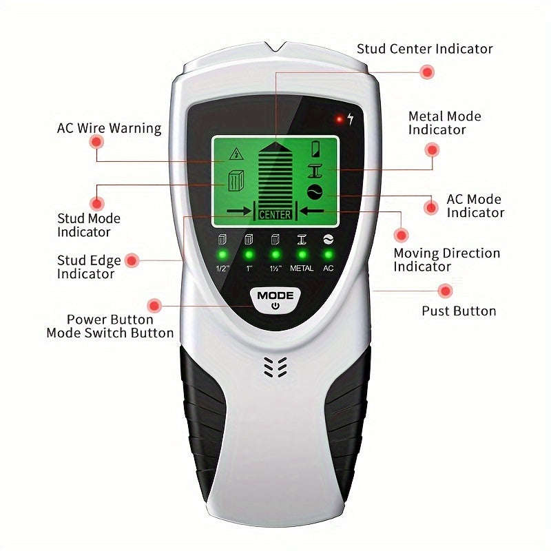 Portable 5-In-1 Wall Scanner - With Led Lcd Display