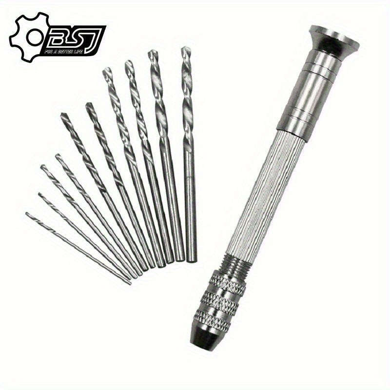 Versatile Mini Hand Drill Set With 10 Drill Bits