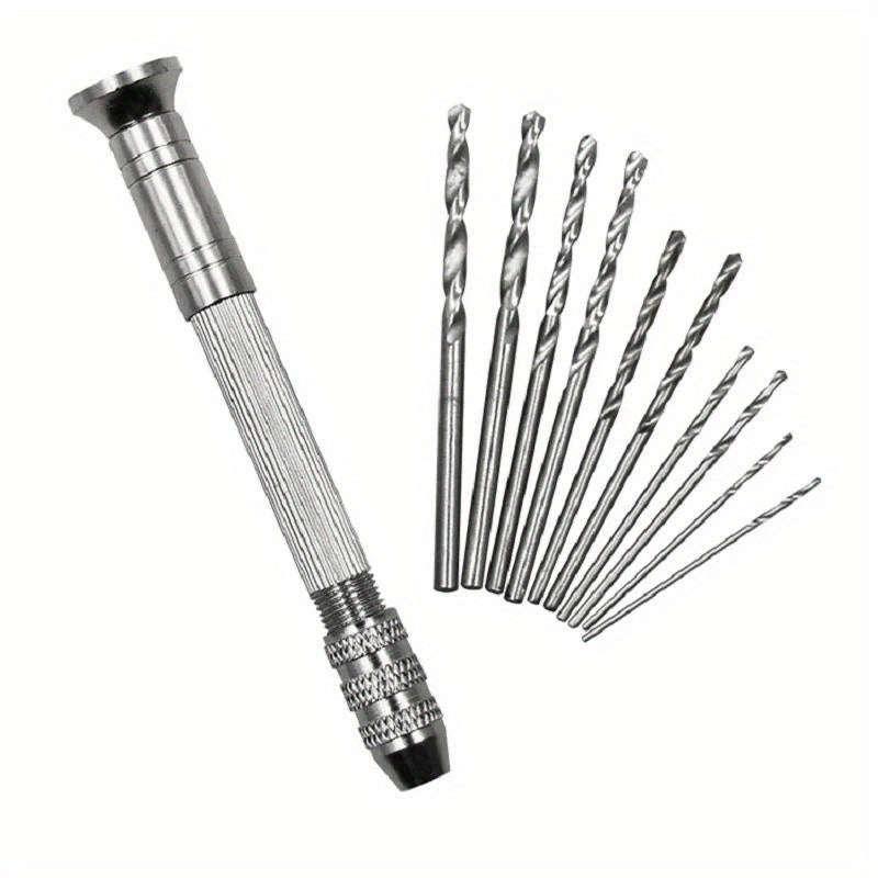 Versatile Mini Hand Drill Set With 10 Drill Bits
