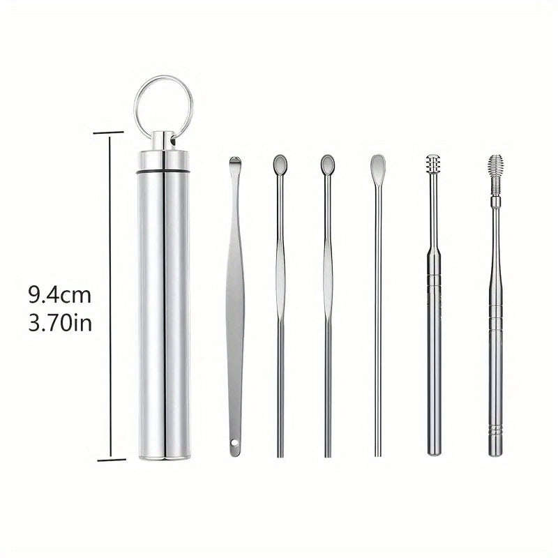 Portable 6-Piece Stainless Steel Earwax Removal Kit
