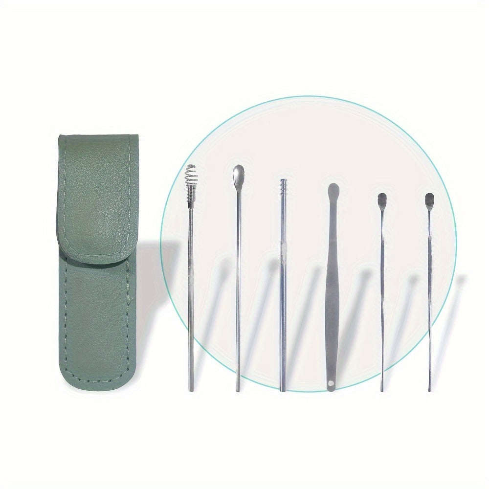 Convenient 6-In-1 Stainless Steel Ear Wax Removal Tool Kit